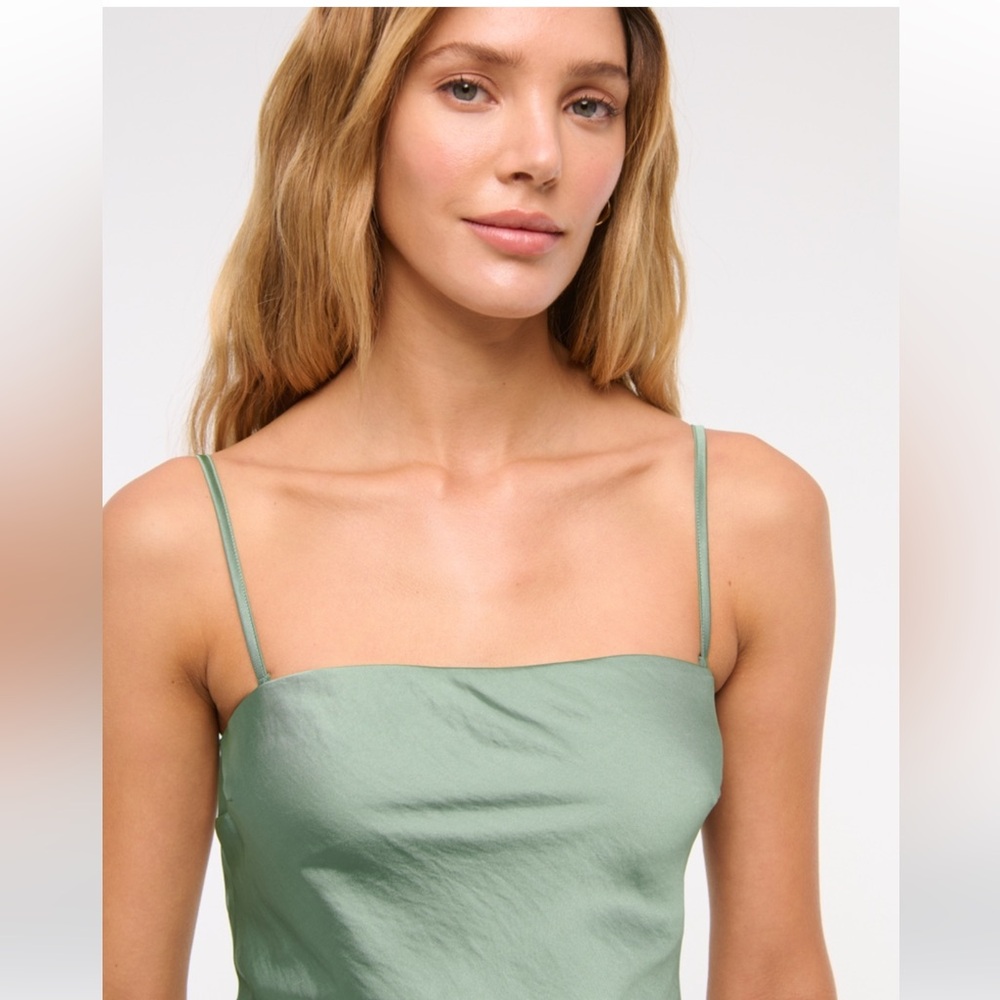 Abercrombie & Fitch Sage Green Strapless Maxi Dress - Picture 2 of 9